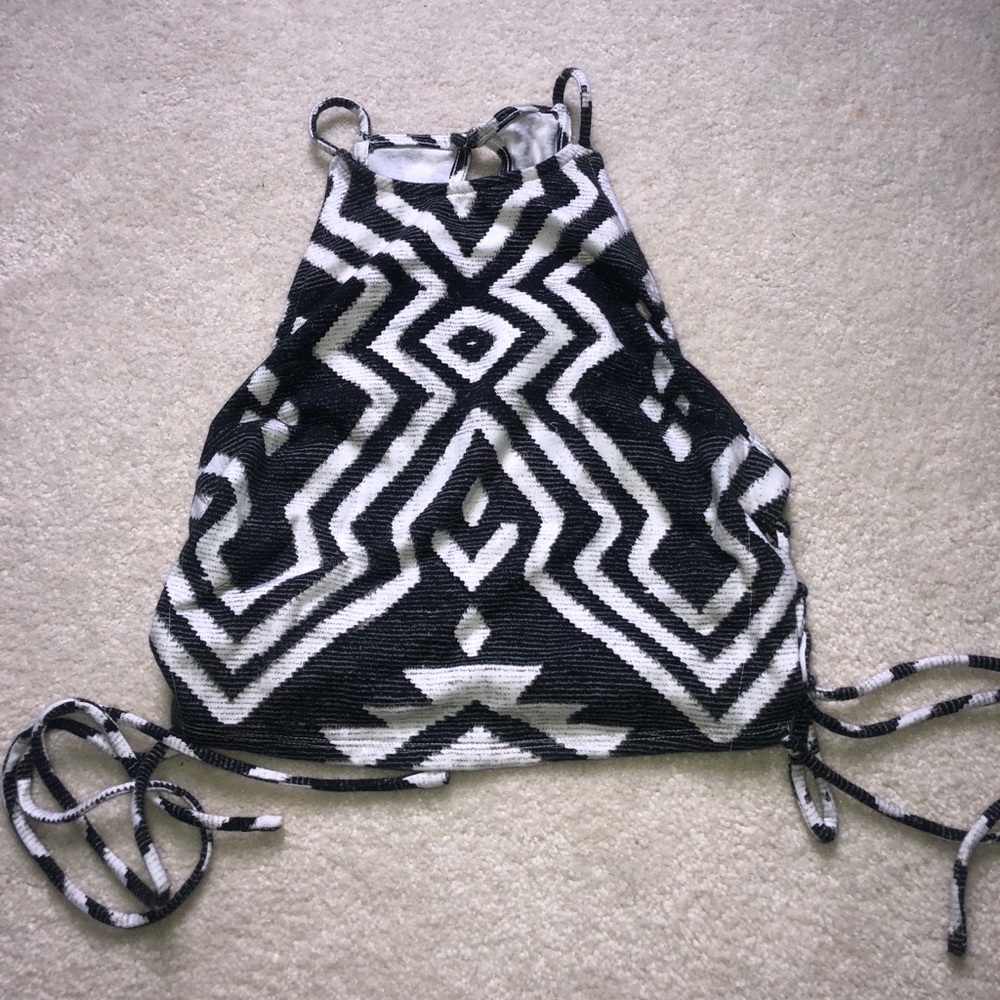 Halter Tribal Print Crop Top